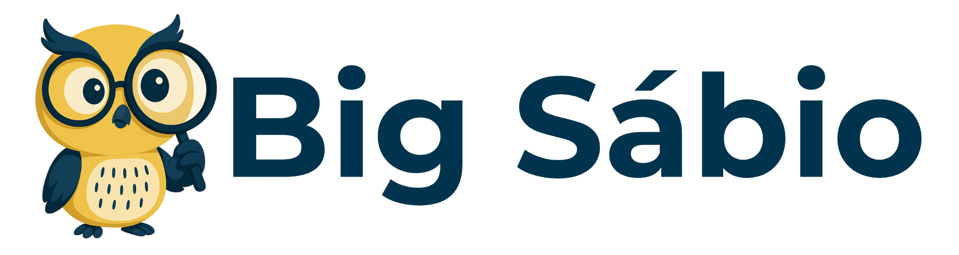 CORUJA DE ÓCULOS COM LUPA E O NOME BIG SÁBIO